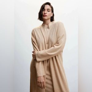 NWT Mango Port Cardigan Extra Long Light Cream / Size XS